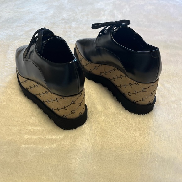 Stella McCartney Elyse Platform NEW Black Monogrammed Shoes Womens US6.5 EU36.5 - Picture 6 of 16